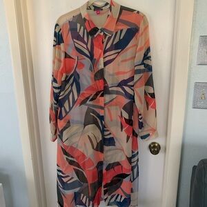 Colorful Leaf Print Women's Dress topper